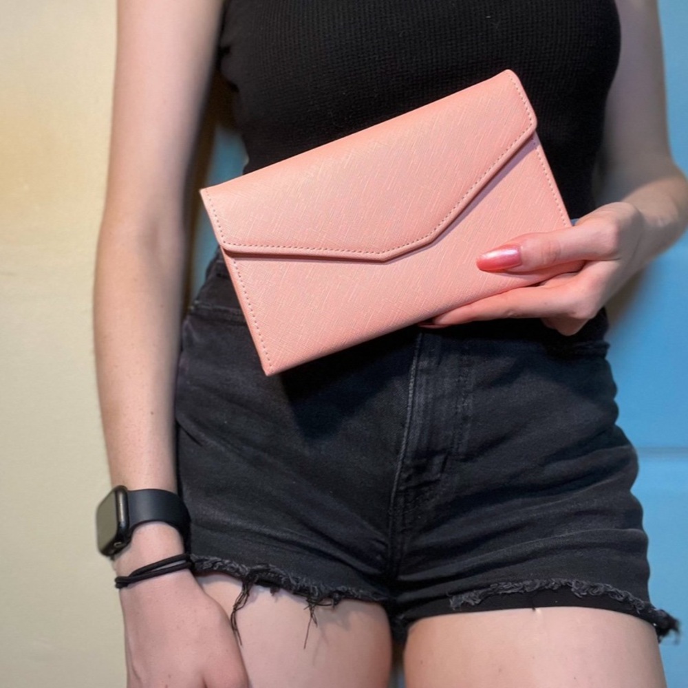 Pink Handheld Travel Wallet RFID Blocking